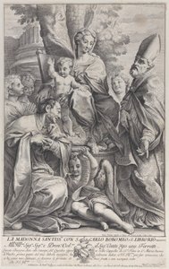 Aziz Liborius ve Carlo Borromeo ile Bakire ve Çocuk, 1693-95., 1693-95. by Nicolas Dorigny