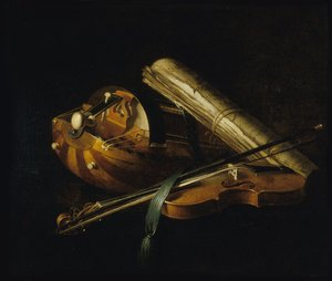 Müzik aletleri ile natürmort, 1756.