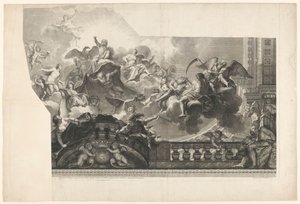 Tanrıların montajı ile tavan boyaması (levha 2) Plafond du Milieu de la Grande Gallerie du Palais Royal (nesne üzerindeki başlık)