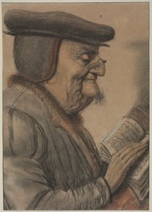 Kitap Okuyan Yaşlı Adam, 1600'lerin ilk yarısı. by Nicolas Lagneau