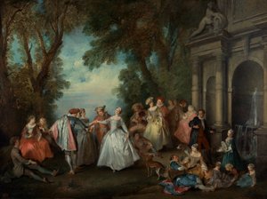 Bir Çeşmenin Önünde Dans, c.1724 (tuval üzerine yağlı boya)