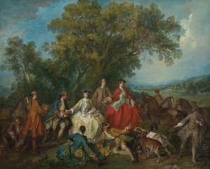 Avdan sonra piknik, muhtemelen c. 17351740. by Nicolas Lancret