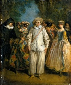 Commedia dellArte'nin Oyuncuları by Nicolas Lancret
