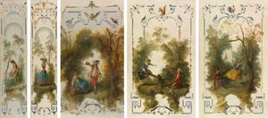 Duvar Panelleri: Bahçıvan, Bahçıvanlık, Bağ, Tahterevalli, Salıncak by Nicolas Lancret