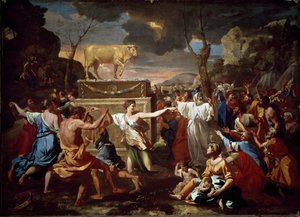 Altın buzağı hayranlığı by Nicolas Poussin