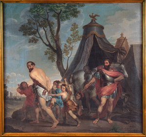 Camillus ve Falerii Okulu Müdürü by Nicolas Poussin
