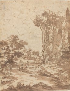 Derede Yıkanan Figürler by Nicolas Poussin