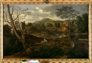 İdeal manzara. Nicolas Poussin tarafından boyama by Nicolas Poussin