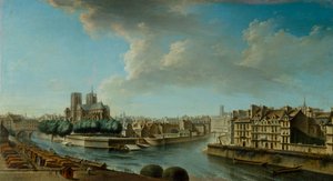 Notre Dame ve Ile Saint-Louis'in batı ucu by Nicolas Raguenet