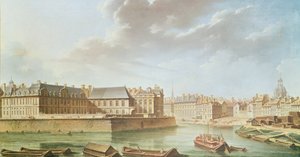 Ile Saint-Louis ve 1757 yılında Hotel de Bretonvilliers by Nicolas Raguenet