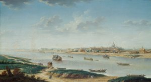 La Rapee'den görülen Salpetriere, 1752 dolayları (tuval üzerine yağlıboya) by Nicolas Raguenet