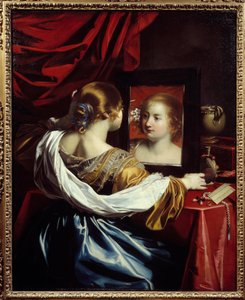 Genç kadın a sa toilette Boyama Nicolas Regnier (1590-1667) 1626 Güneş. 1,3x1,05 m Lyon, Güzel Sanatlar Müzesi - Tuvaletinde genç kadın. Nicolas Regnier