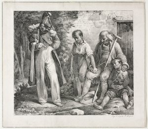 Sadaka için Dilencilik, 1819. by Nicolas Toussaint Charlet