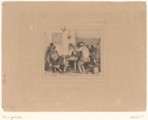 Bir barda üç sarhoş köylü Vive la joie (nesnedeki başlık) Eskizler 1837 (dizi başlığı) Croquis by Charlet 1837 (seri başlığı) by Nicolas Toussaint Charlet