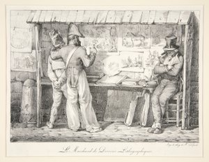 Litografik Resimler Tüccarı by Nicolas Toussaint Charlet