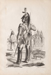 Askeri Kostümler: Kraliyet Muhafızlarının Bombası, 1814-18. by Nicolas Toussaint Charlet