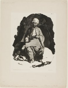 Oturan Türk, Ink Sketches by Charlet'ten bir tabak by Nicolas Toussaint Charlet