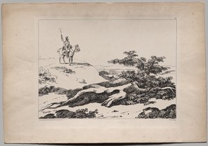 Manzarada Atlı Asker by Nicolas Toussaint Charlet