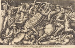 Daçyalılarla Savaşan Romalı Askerler by Nicolaus Beatrizet