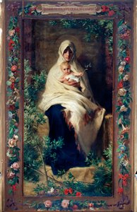 Zeytin Ağacının Meryem Ana Tablosu Niccolo Barabino (1832-1891) 19. yüzyıl Genleri, Santa Maria della Cella Kilisesi by Nicolo Barabino