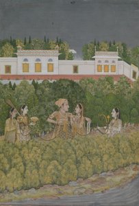 Bir Bahçede Prens ve Hanımlar, 18. yüzyılın ortalarında. by Nidha Mal