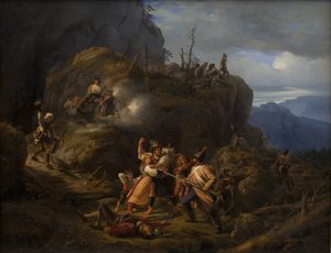 1809 yılında Tirol Savaşı sahnesi