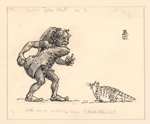Şişman Kedi için İllüstrasyon by Niels Skovgaard