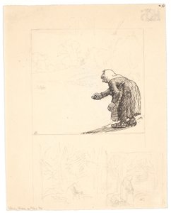 Taslak "Vilderik Kongesøn og Miseri Mø" (f.o.) ve "Den lille argo" (şu anda iki hazırlık çalışması) by Niels Skovgaard