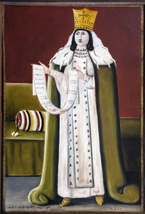 Reine Tamar (Thamar) de Georgie (1160-1213) - Kraliçe Tamar par Pirosmani (Pirosmanashvili), Niko (1862-1918). Muşamba üzerine yağlı boya, ebat : 93,5x65