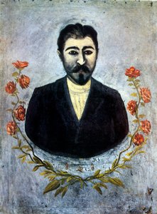 Bir demiryolu işçisinin portresi by Niko Pirosmani