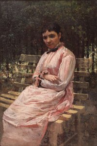 Parkta. Sanatçıların karısının portresi by Nikolai Aleksandrovich Yaroshenko