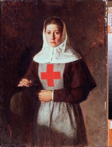 Une infirmiere (Bir Hemşire) - Nikolai Aleksandroviç Yaroshenko (Yaroshenko) (1846-1898), karton üzerine yağlı boya