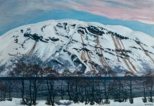 Çığ ile soğuk Nisan sabahı (Kar Dağı), c.1909 by Nikolai Astrup