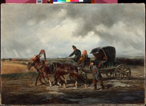 ""Diş çektirmeye giden yolda"" (Diş çektirmeye giden yolda) Resim Nikolai Sverchkov (1817-1898) 1873 Özel koleksiyon