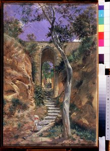 ""Vico Köprüsü (Korsika?)"" Nikolai Ge (Gay) (1831-1894) 1858 Dim. 45.5x30 cm Devlet Tretyakov Galerisi, Moskova