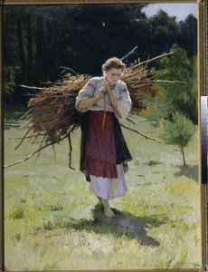 Ormandan - Resim Nikolai Kornilovich Pimonenko (1862-1912) tarafından, tuval üzerine yağlı boya