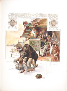 Ayı avı. N. Kutepov tarafından Rusya