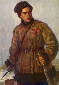 Partizan A Lunev (renkli taşbaskı) by Nikolai Strunnikov