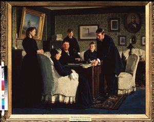 Aile Hesapları. Nikolai Vasilyevich Nevrev'in (1830-1904) tablosu, tuval üzerine yağlı boya
