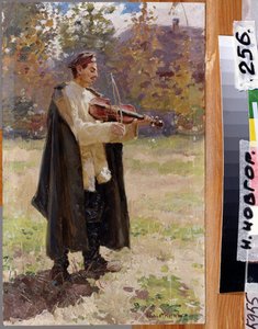 ev şarkısı. Asker keman çalıyor. (Ev şarkısı. Asker Keman Çalıyor). Nikolai Alexeyevich Kasatkin