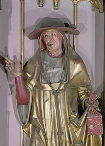 Isenheim Altarpiece, Saint Jerome, Saint Jerome detayı, ahşap üzerine c.1490 boya