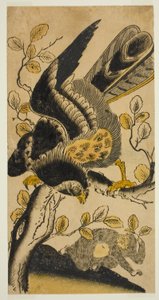 kartal ve maymun by Nishimura Shigenaga