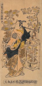 Gezici Çiçek Satıcısı Olarak Aktör Ogino Isaburo, ca. 1738., yakl. 1738.