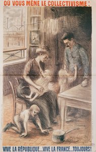 A Factory Workers House, election poster, 1909 colour litho