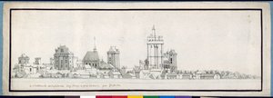 Chateau de Vincennes (kağıt üzerinde yıkanmış kalem ve mürekkep)