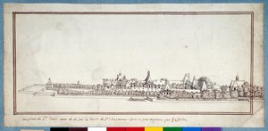 St Louis Hastanesi (kağıt üzerinde yıkama ile kalem ve mürekkep)