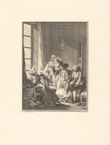 Julie bir koltukta bayılıyor by Noël Le Mire after Jean Michel Moreau