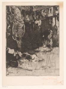 Bir kasap dükkanının içi by Norbert Goeneutte