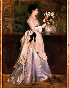 Norbert Goeneutte'nin (1854-1894) Buketteki Kadın tablosu. 19. yüzyıl. Özel koleksiyon