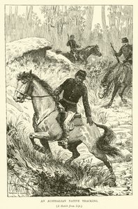 Avustralya Yerlisi izleme (gravür) by Norman Hardy